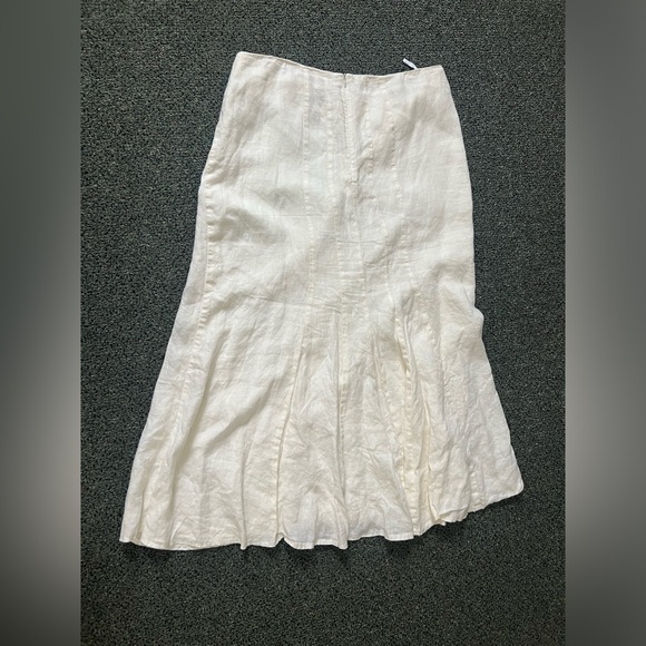 SIXTH SENSE 100% Linen White Mermaid A-Line Lightweight Modest Maxi Skirt Sz XL - Picture 7 of 15